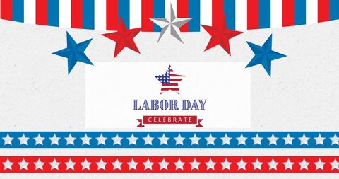 Labor Day Celebration with Patriotic Stars and Stripes Design