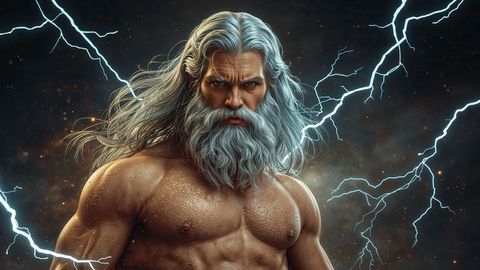 Silver-Haired Warrior Surrounded by Lightning Bolts