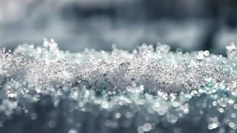 Shimmering Frost Crystals Sparkling in Cold Winter Light