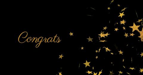 Congrats Text with Gold Stars Celebration Explosion - Download Free Stock Images Pikwizard.com