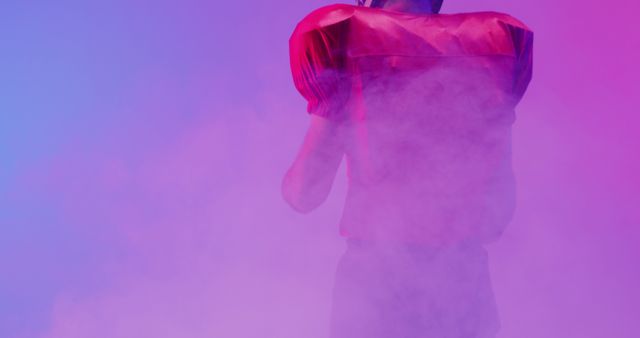 American Football Player in Dramatic Colorful Smoke - Download Free Stock Photos Pikwizard.com