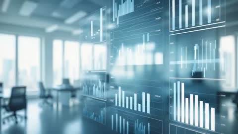 Modern Data Visualization on Transparent Office Panels