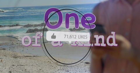 Social Media Like Alert Overlaying Beach Background - Download Free Stock Images Pikwizard.com