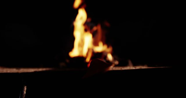 Blurry Fire Flames Burning in Dark Black Background - Download Free Stock Images Pikwizard.com