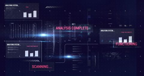 Futuristic Data Processing with Digital Displays - Download Free Stock Images Pikwizard.com