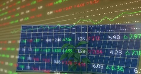 Innovative solar energy with financial market investment growth