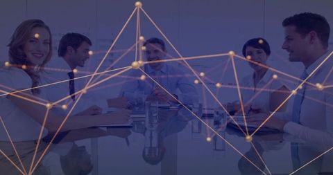 Team Strategy Meeting with Network Analytics Overlay