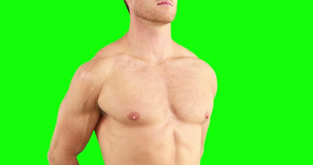 Fit Young Man Showing Muscular Torso on Green Screen - Download Free Stock Images Pikwizard.com