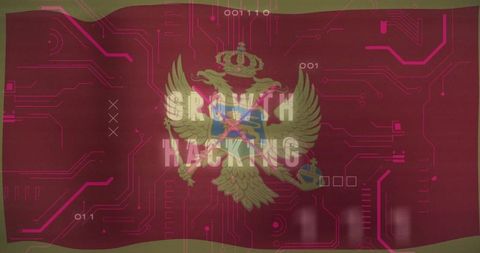 Digital montenegro growth hacking concept with futuristic interface