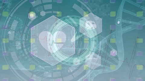 Futuristic Medical Technology with DNA and Data Visualization