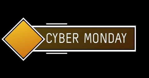 Cyber Monday Digital Sale Banner on Black Background