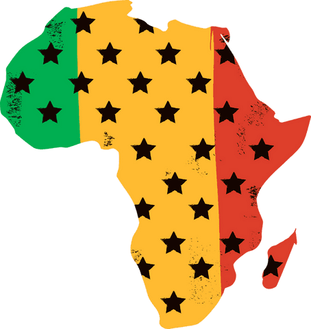 stylized african continent map with tricolor stars on transparent background - Download Free Stock Videos Pikwizard.com