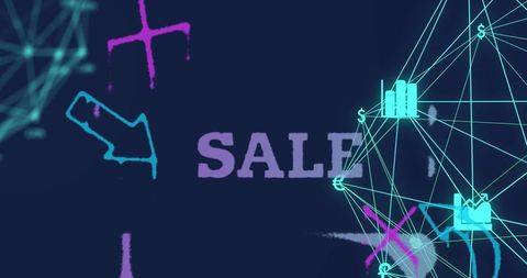 Futuristic Digital Sale Concept with Network Graphics