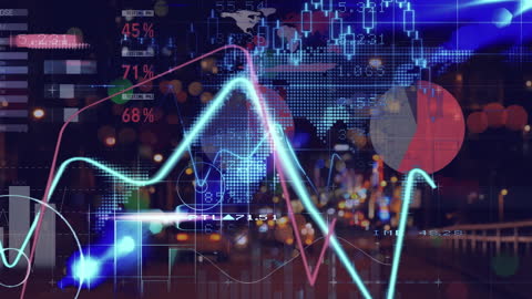 Global Data Analytics Technology with Modern City Backdrop
