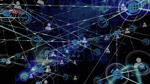 Digital Network Connection with Global Technology Icons