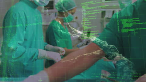 Surgeons Operating with Digital Data Overlay in Emergent Technology Scene