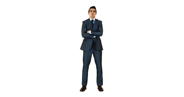 Confident Businessman Standing in Suit with Arms Crossed - Download Free Stock Images Pikwizard.com