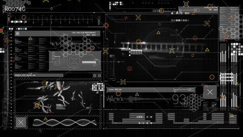 Futuristic Digital Data Analysis Interface