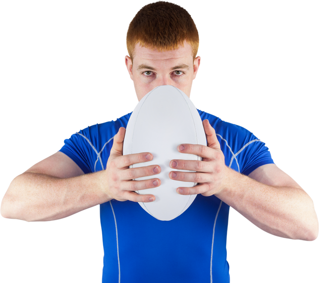 Rugby Player Preparing with Ball, Serious Game Focus, Transparent Background - Download Free Stock Videos Pikwizard.com