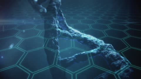 DNA Strand Animation with Medical Data Overlay