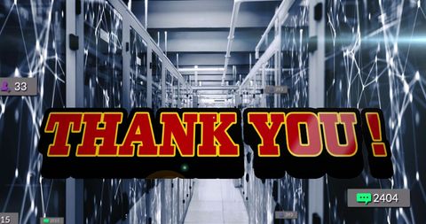 Thank You Text Over Digital Interface in Data Center - Download Free Stock Images Pikwizard.com