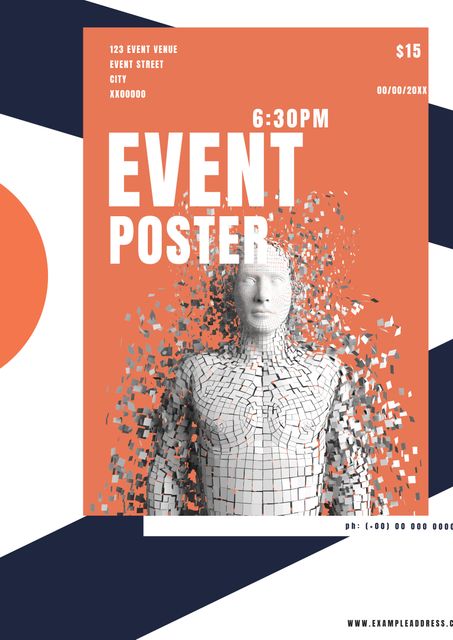 Event Poster Featuring Shattering Figure Symbolizing Innovation - Download Free Stock Templates Pikwizard.com