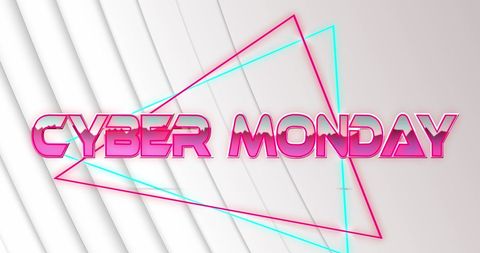 Cyber Monday Promotional Banner on Geometric Background - Download Free Stock Images Pikwizard.com