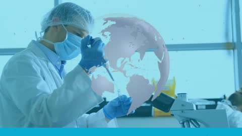 Global Healthcare Innovation with Scientist in Laboratory