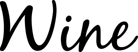 Elegant black wine text on transparent png