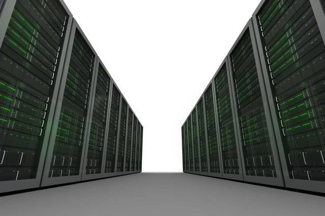 Transparent Server Room with Endless Rows of Green-Lit Servers - Download Free Stock Videos Pikwizard.com