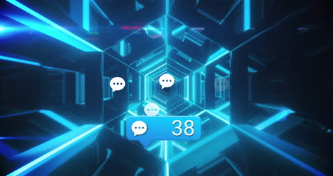 Digital Network Interface with Messaging Icons