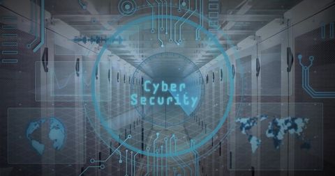Futuristic Cyber Security Technology Concept with Cloud and Data Processing - Download Free Stock Images Pikwizard.com