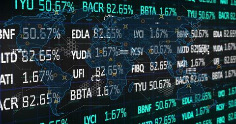 global digital interface and data processing on world map - Download Free Stock Images Pikwizard.com