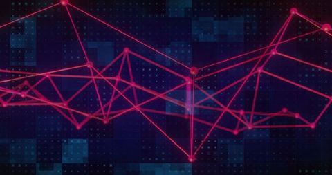 Abstract Network Connections on Digital Grid Background - Download Free Stock Images Pikwizard.com