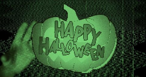 Spooky Green Halloween Pumpkin Backdrop