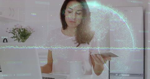 Remote Worker Navigating Finances with Digital Innovation at Home