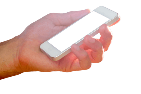 Caucasian Hand Holding Smartphone on Transparent Background - Download Free Stock Videos Pikwizard.com