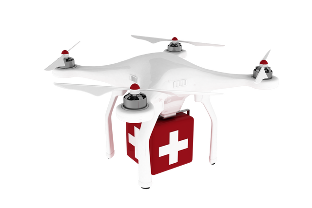 Transparent Illustration of Drone with First Aid Box on Transparent Background - Download Free Stock Videos Pikwizard.com