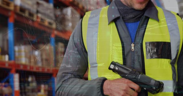 Security Guard with Firearm Performing Inventory in Warehouse - Download Free Stock Images Pikwizard.com