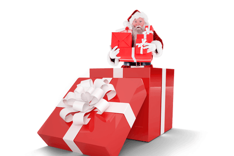 Santa Popping Out of a Transparent Giant Gift Box - Download Free Stock Videos Pikwizard.com