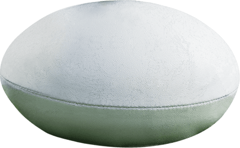 White rugby ball on transparent background for sports designs