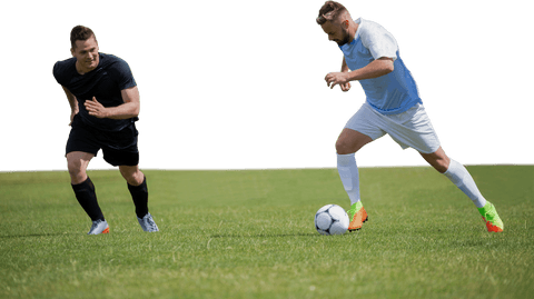 Dynamic Action of Football Players During Game Transparent Background