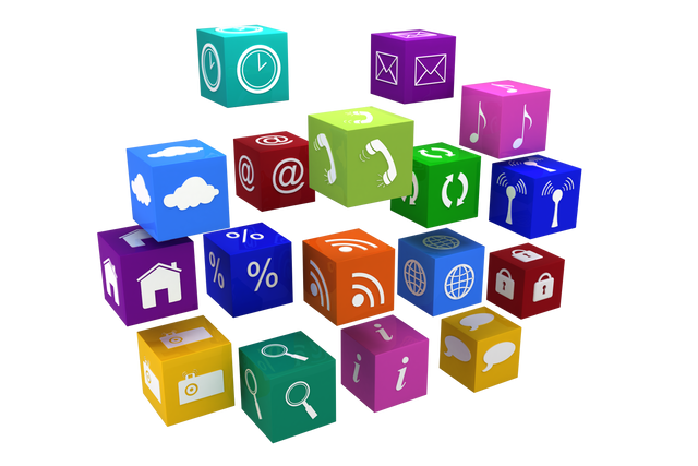 Transparent Vector Cubes with Network and Communication Symbols - Download Free Stock Videos Pikwizard.com