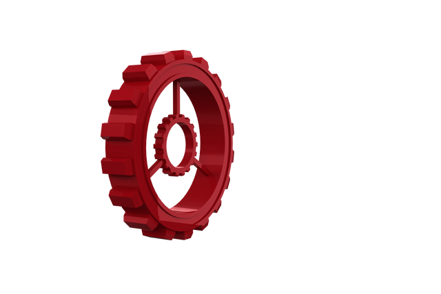 Close-Up of Red Cogwheel on Transparent Background - Download Free Stock Videos Pikwizard.com