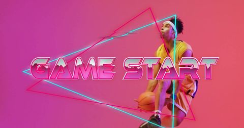 Dynamic Entrance Game Start with Neon Shapes - Download Free Stock Images Pikwizard.com
