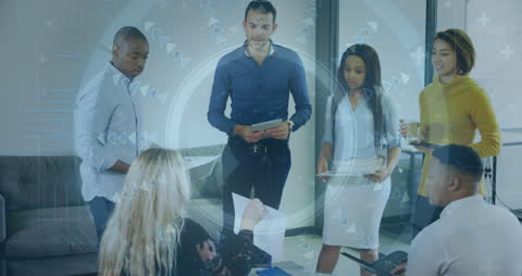 Diverse Business Team Engaging in Digital Strategy Meeting