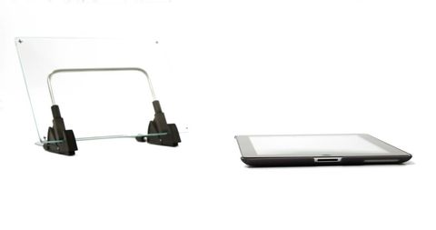Digital Tablet Displayed with Minimalist Glass Stand - Download Free Stock Images Pikwizard.com
