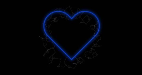 Neon Heart Glowing with Digital Connections on Dark Background - Download Free Stock Images Pikwizard.com