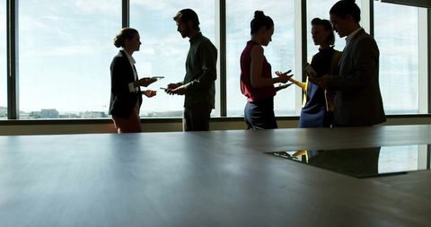 Team Collaboration in Modern Conference Room