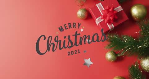Christmas 2021 Festive Greeting Card with Decorations